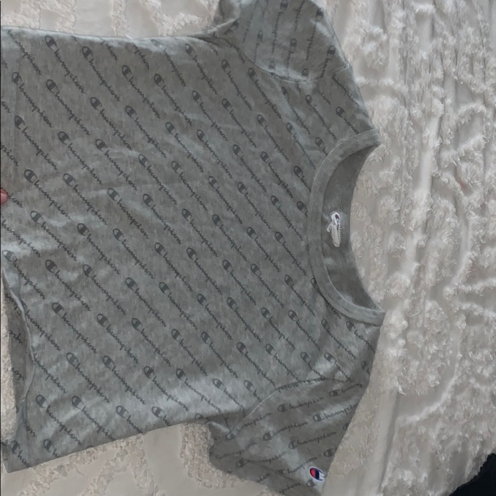 Gray champion crop top